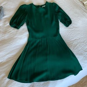 Reformation - Shoulder Puff Emerald Dress - Size 2